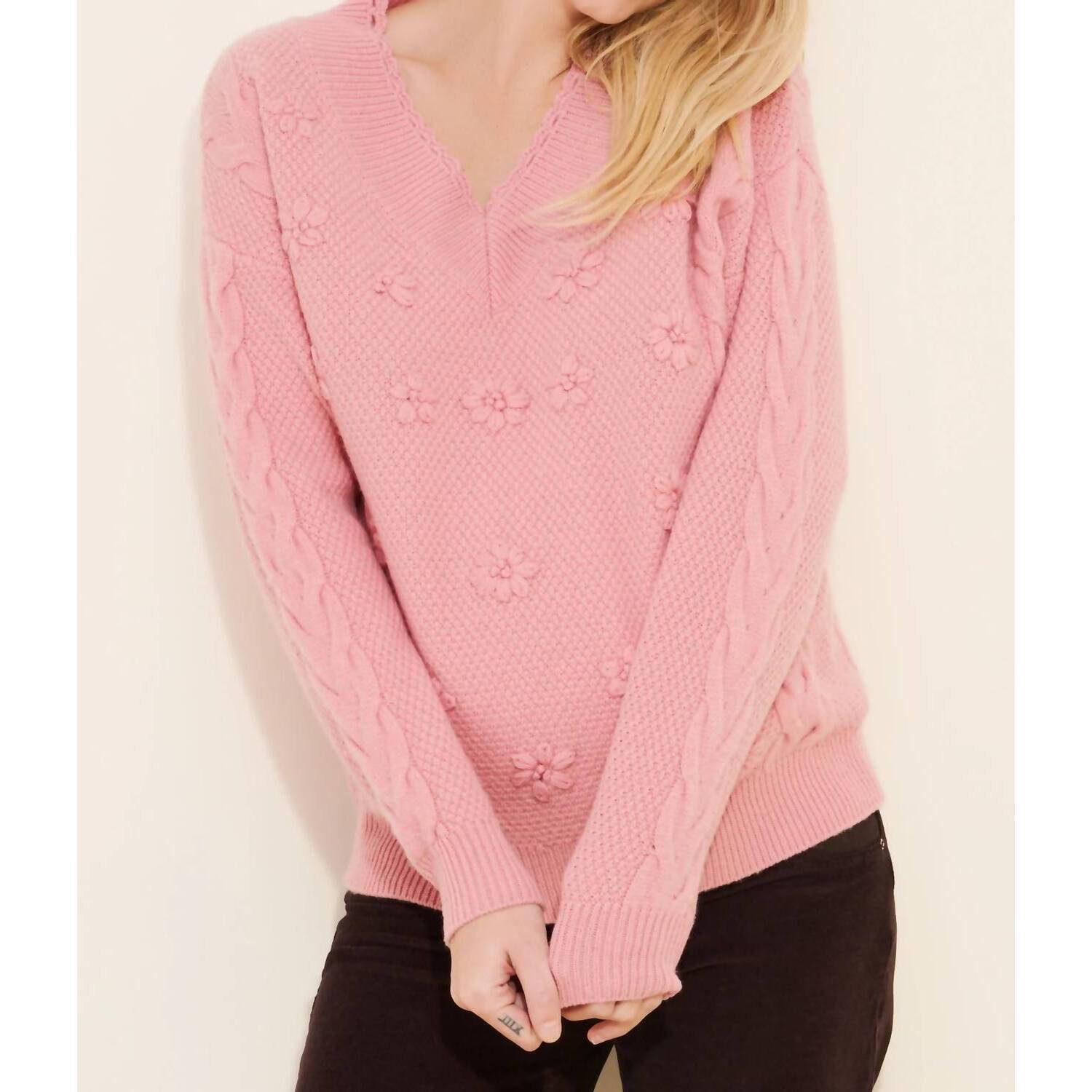 New Emilia George Lila Wool Tunic Pullover Maternity Sweater In Pink